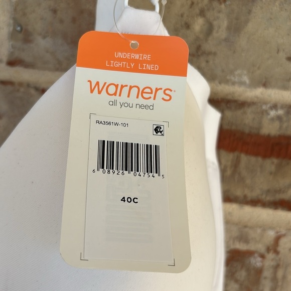 Warner's Classic White Lightly Lined Underwire Bra 40C - Picture 5 of 9
